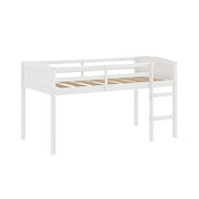 Hillsdale Alexis Contemporary Wood Arch Twin Over Twin Floor Bunk Bed with Slats, White Sunny Side Store