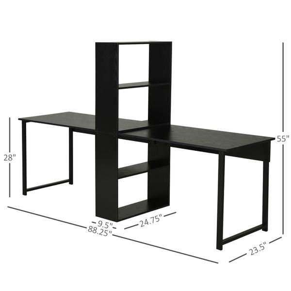 HOMCOM Computer Table Writing Table Home Office Workstation w/ - Sunny Side Store