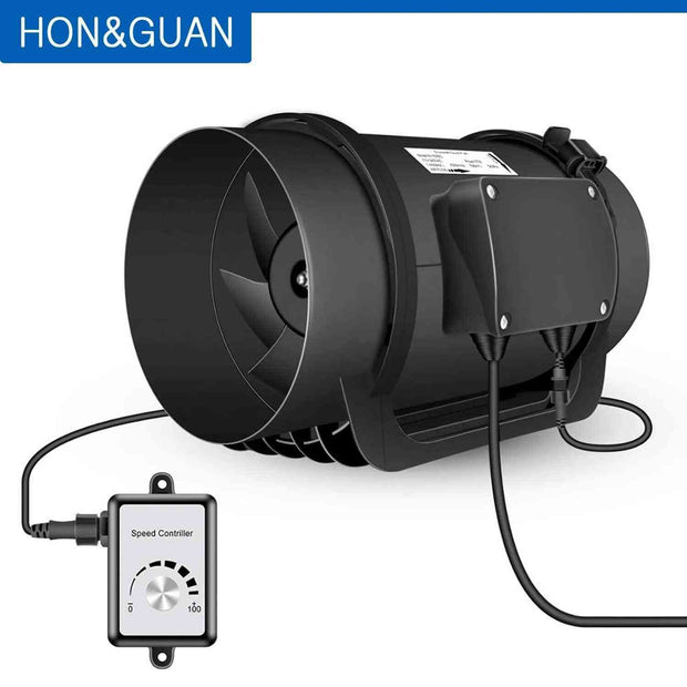 Hon&Guan 8 Inch Inline Duct Fan 0-10V PWM Variable Speed Controller Air Extractor for Bathroom Exhaust Ventilator EC Motor - Sunny Side Store