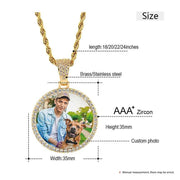 Hot Custom Photo Pendant Necklace Personality Men's Hip Hop Jewelry With 4mm Tennis Chain Cubic Zircon Gold Silver 585 Rose Gold - Sunny Side Store