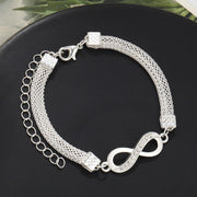 Hot selling personality exaggerated diamond inlay eight character loop infinite wide chain bracelet ankle chain set eprolo