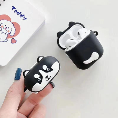 Huskie Dog for Airpods Case for Charging Box Wireless Earphone Cover Case Silicone Headphone Protective Cover Case for AirPods 2 eprolo