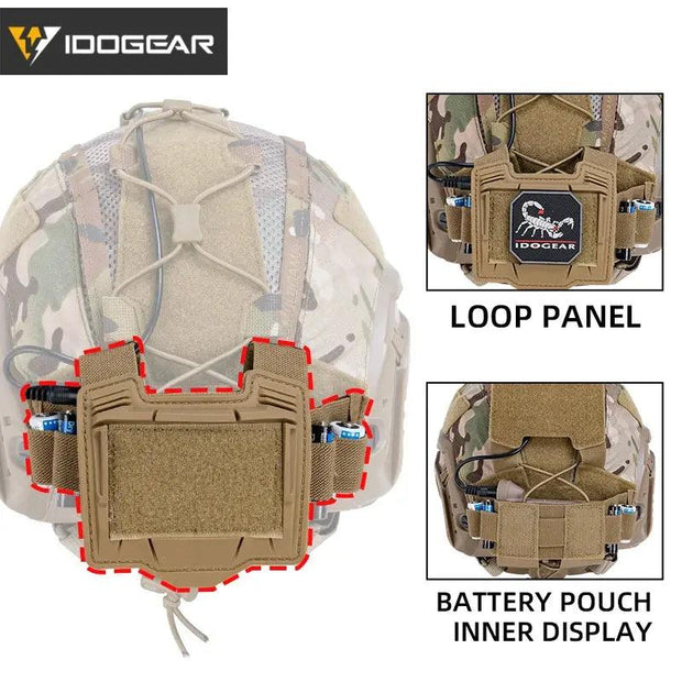 IDOGEAR Tactical Helmet Cover For Maritime Helmet with NVG Battery Pouch Hunting 3812 - Sunny Side Store