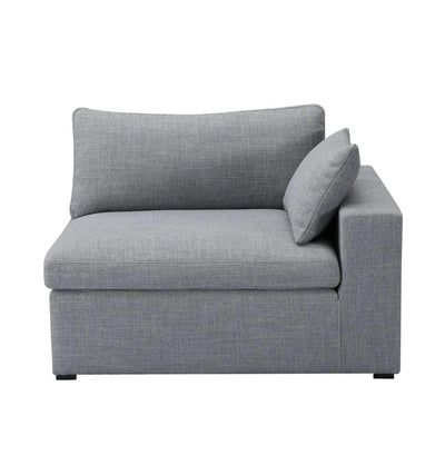 Inès Sofa - 1-Seater Single Module with Left Arm - Grey Fabric - Sunny Side Store