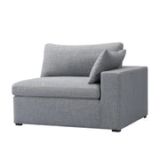 Inès Sofa - 1-Seater Single Module with Left Arm - Grey Fabric - Sunny Side Store