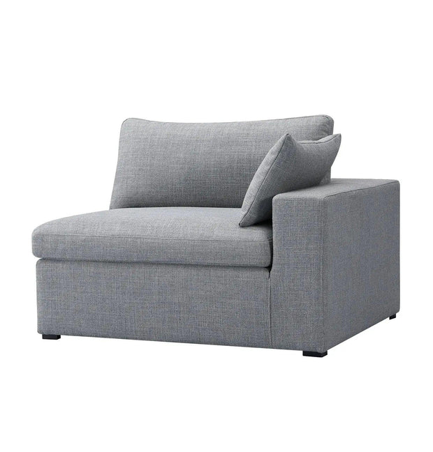 Inès Sofa - 1-Seater Single Module with Left Arm - Grey Fabric - Sunny Side Store