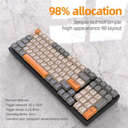 K6 Mechanical Keyboard Wireless 5.0 BT 2.4 Ghz Wired Three Modes Backlit Bluetooth Gamer Keyboard 100 Keys Keycaps Pc Gamer - Sunny Side Store