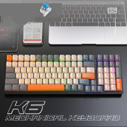 K6 Mechanical Keyboard Wireless 5.0 BT 2.4 Ghz Wired Three Modes Backlit Bluetooth Gamer Keyboard 100 Keys Keycaps Pc Gamer - Sunny Side Store