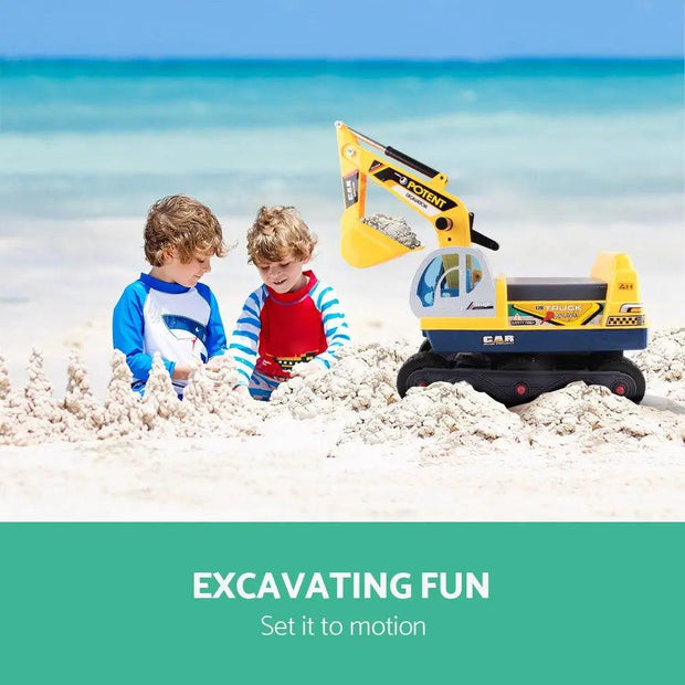 Kids Ride On Excavator - Yellow - Sunny Side Store