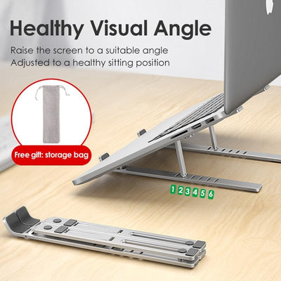 Laptop Stand for MacBook Pro Notebook Stand Foldable Aluminium Alloy Tablet Stand Bracket Laptop Holder for Notebook - Sunny Side Store