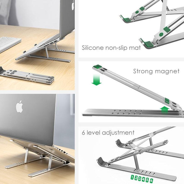 Laptop Stand for MacBook Pro Notebook Stand Foldable Aluminium Alloy Tablet Stand Bracket Laptop Holder for Notebook - Sunny Side Store