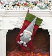 Large Christmas Stockings Gifts Cloth Santa Elk Socks Xmas Lovely Gift Holders For Children Fireplace Tree Christmas Decoration - Sunny Side Store