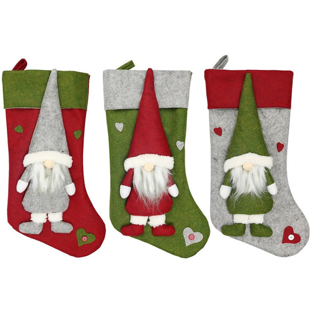 Large Christmas Stockings Gifts Cloth Santa Elk Socks Xmas Lovely Gift Holders For Children Fireplace Tree Christmas Decoration - Sunny Side Store