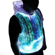 LED Tank Top luminous Men's hoodie RGB light up t shirt with hood casual men's hoodie - Sunny Side Store