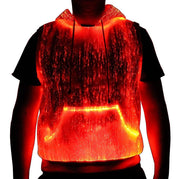 LED Tank Top luminous Men's hoodie RGB light up t shirt with hood casual men's hoodie - Sunny Side Store