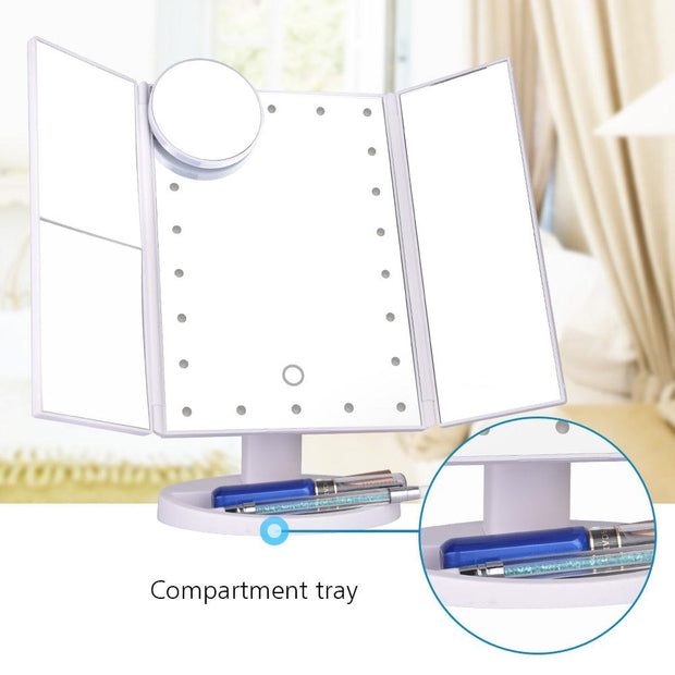 LED Touch Screen 22 Light Makeup Mirror Table - Sunny Side Store