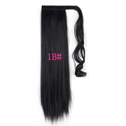 Long Straight Wrap Around Clip In Ponytail Hair Extension Heat Resistant Synthetic Tail Fake Hair - Sunny Side Store