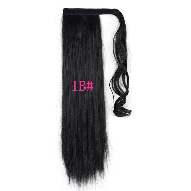 Long Straight Wrap Around Clip In Ponytail Hair Extension Heat Resistant Synthetic Tail Fake Hair - Sunny Side Store