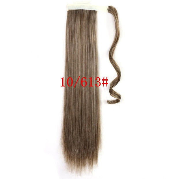 Long Straight Wrap Around Clip In Ponytail Hair Extension Heat Resistant Synthetic Tail Fake Hair - Sunny Side Store