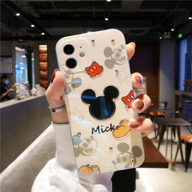 Loose Minnie Minnie Suitable For Apple 12pro Mobile Phone Cover Lovely 8 Flash Drill iPhone11promax Soft Case Soft Case - Sunny Side Store