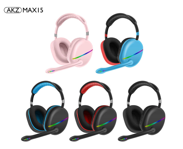 MAX15 New RGB Headset Bluetooth Headset External Microphone Subwoofer Long Battery Life Gaming Headset - Sunny Side Store