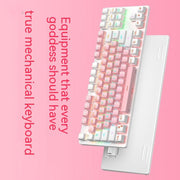 Mechanical Keyboard 87 Key Green Axis Cute Small Keyboard - Sunny Side Store