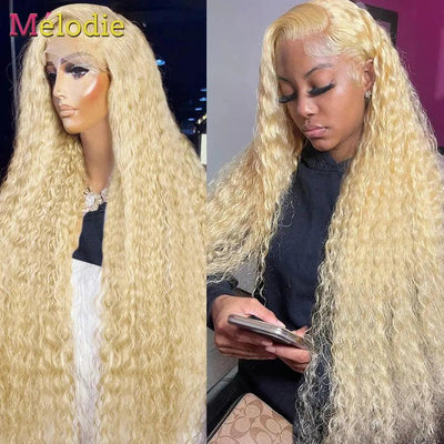 MELODIE 613 Water Wave Blonde Lace Frontal Wig HD Lace Front Wigs Loose Deep Wave Pre Plucked For Woman - Sunny Side Store