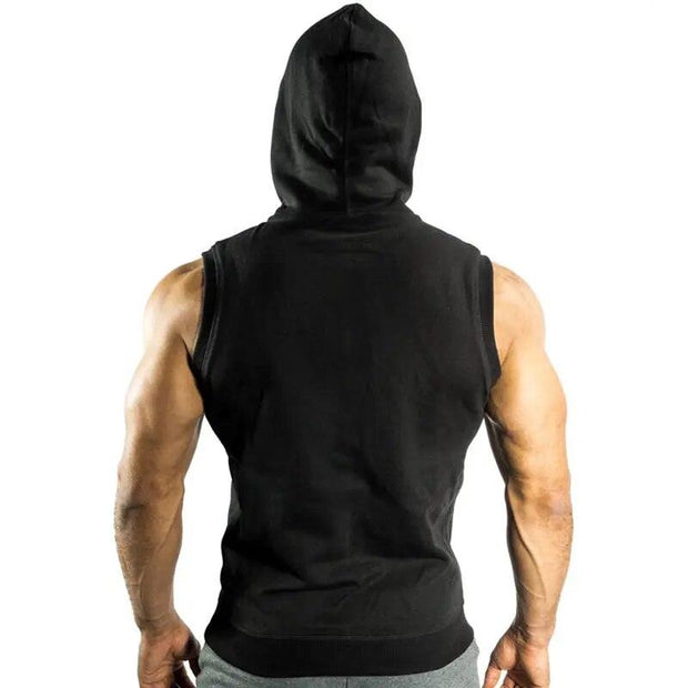 Men Fitness Bodybuilding Sleeveless Hoodies Sweatshirt Male Gym Cotton Hooded Vest Casual Fashion Brand Sportswear Clothing - Sunny Side Store Sunny Side Store  14.74