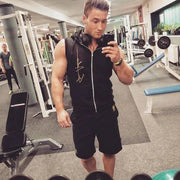 Men Fitness Bodybuilding Sleeveless Hoodies Sweatshirt Male Gym Cotton Hooded Vest Casual Fashion Brand Sportswear Clothing - Sunny Side Store Sunny Side Store  14.74