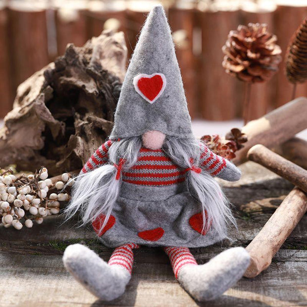 Merry Christmas Long Legged Swedish Santa Gnome Plush Doll Ornament Handmade Elf Toys Holiday Home Party Decor eprolo