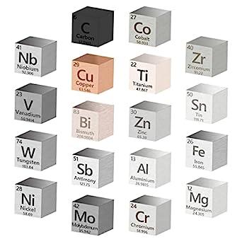 Metal Element Cube High Purity, Periodic Table Of Elements Collection For Element Collections Hobbies, Pure Tungsten Cube, Iron, Aluminum, Bismuth, - Sunny Side Store