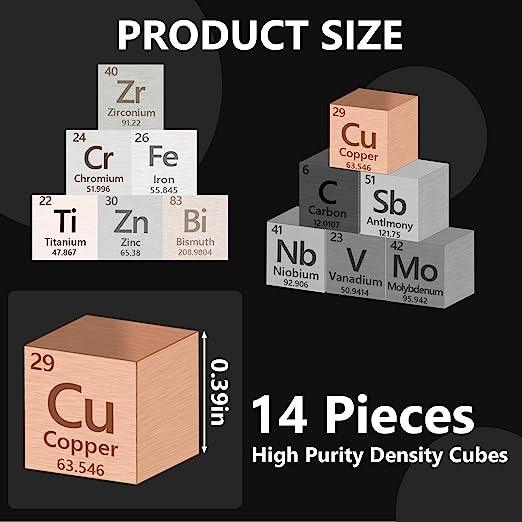 Metal Element Cube High Purity, Periodic Table Of Elements Collection For Element Collections Hobbies, Pure Tungsten Cube, Iron, Aluminum, Bismuth, - Sunny Side Store