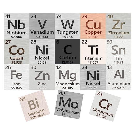 Metal Element Cube High Purity, Periodic Table Of Elements Collection For Element Collections Hobbies, Pure Tungsten Cube, Iron, Aluminum, Bismuth, - Sunny Side Store