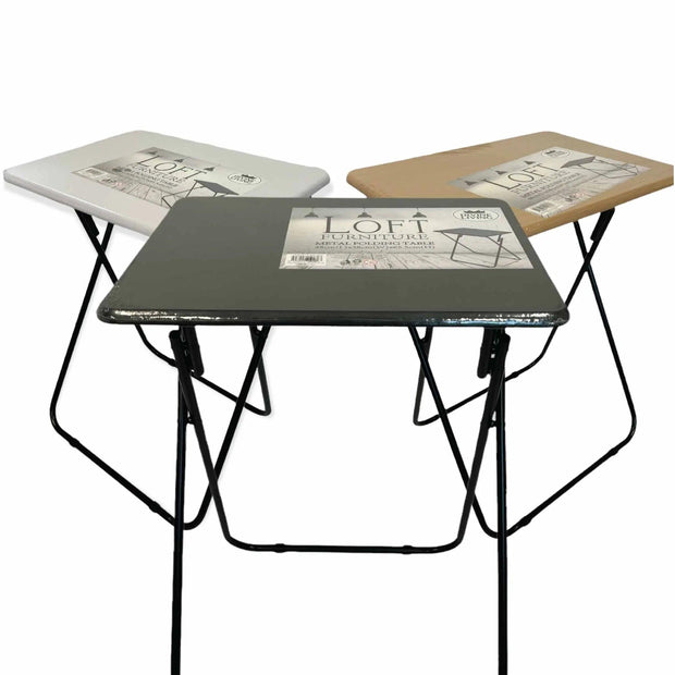 Metal MDF Folding Table Foldable Laptop PC Collapsible Study Desk 48cm x 38cm - Sunny Side Store