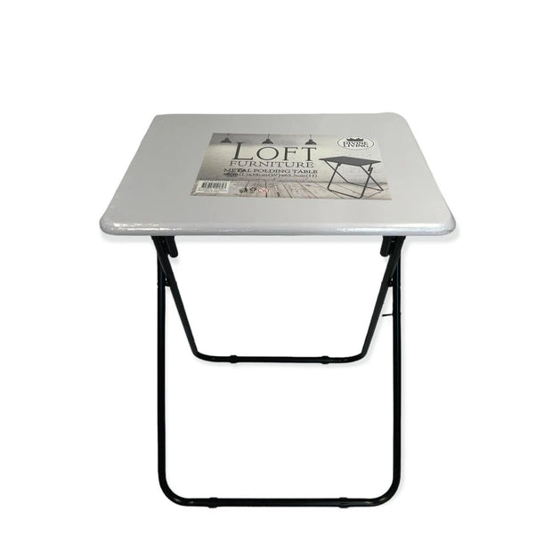 Metal MDF Folding Table Foldable Laptop PC Collapsible Study Desk 48cm x 38cm - Sunny Side Store