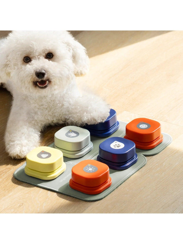 MEWOOFUN Dog Button Record Talking Pet Communication Vocal Training Interactive Toy Bell Ringer With Pad and Sticker Easy To Use - Sunny Side Store Sunny Side Store  29.99