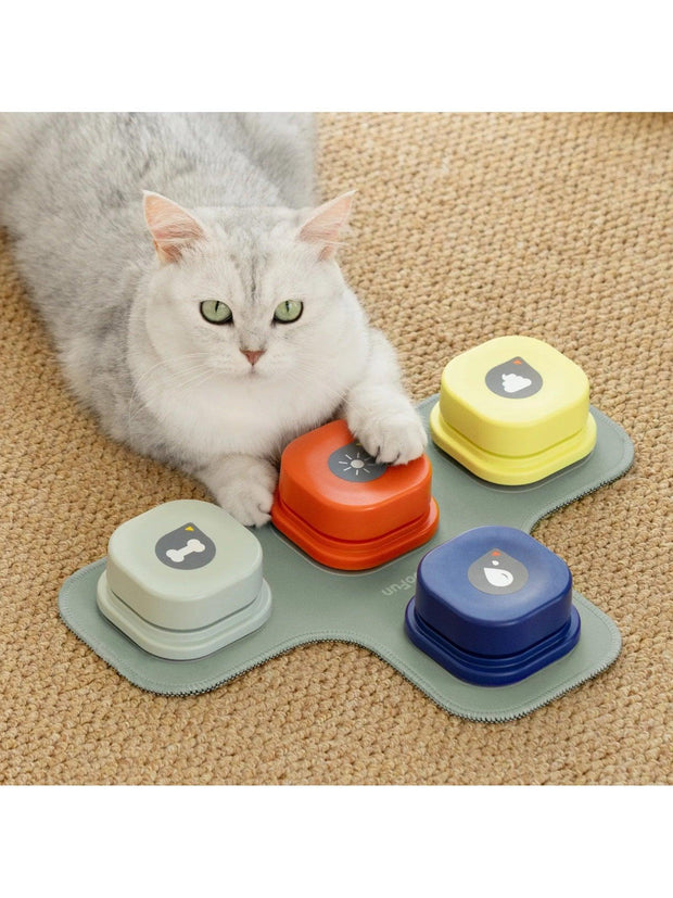 MEWOOFUN Dog Button Record Talking Pet Communication Vocal Training Interactive Toy Bell Ringer With Pad and Sticker Easy To Use - Sunny Side Store Sunny Side Store  29.99