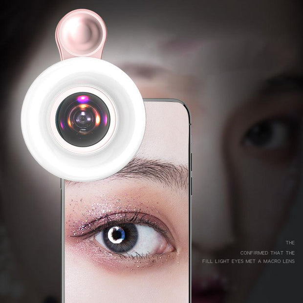 Mobile Phone Lens 15x Macro Lens Beauty Shooting Eyelashes Nails Make-Up Makeup Photo Fill Light LQ190 eprolo