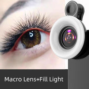 Mobile Phone Lens 15x Macro Lens Beauty Shooting Eyelashes Nails Make-Up Makeup Photo Fill Light LQ190 eprolo