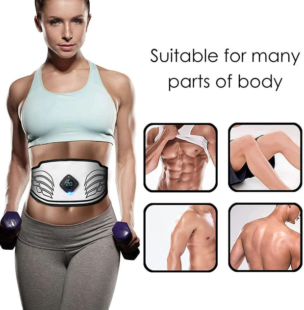 Muscle Stimulator EMS Abdominal belt Trainer LCD Display Abs Fitness Training Home Gym Weight Loss Body Slimming belly training - Sunny Side Store Sunny Side Store  15.39