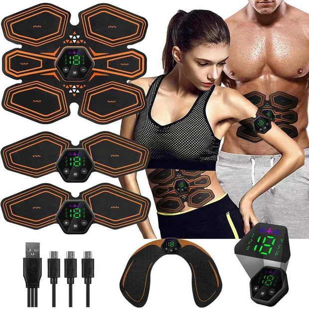 Muscle Stimulator EMS Abdominal Hip Trainer LCD Display Toner USB Abs Fitness Training  Home Gym Body Slimming Waist Trainer - Sunny Side Store Sunny Side Store  18.75