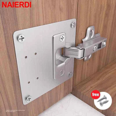 NAIERDI Stainless Steel Furniture Cabinet Door Hinge Repair Plate Drawer Window Door Door Panel Connection Repair Plate Hardware - Sunny Side Store