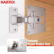 NAIERDI Stainless Steel Furniture Cabinet Door Hinge Repair Plate Drawer Window Door Door Panel Connection Repair Plate Hardware - Sunny Side Store