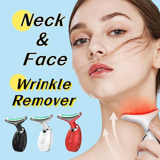 Neck Face Beauty Device Colorful LED Photon Therapy Skin Tighten Reduce Double Chin Anti Wrinkle Remove Lifting Massager - Sunny Side Store