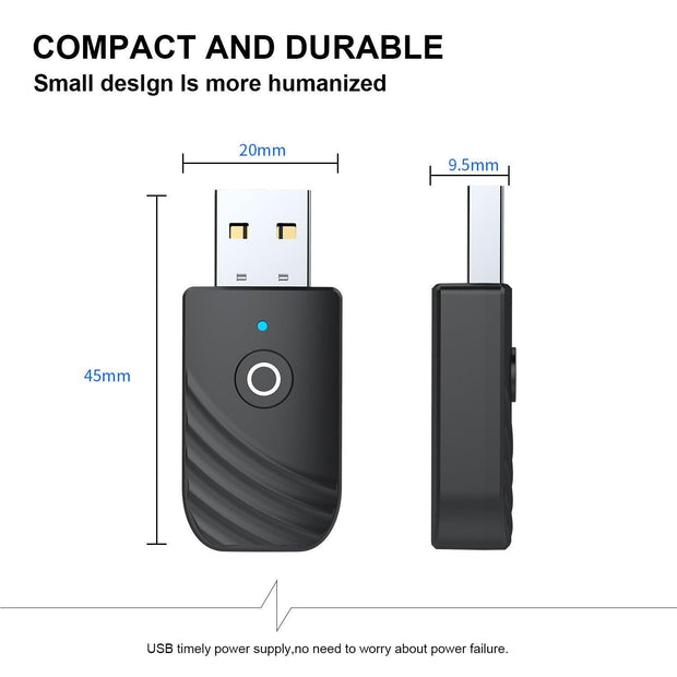 New 5.0 Bluetooth Audio Receiver Transmitter Three in One USB Adapter TV Computer Car SY319 eprolo