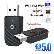 New 5.0 Bluetooth Audio Receiver Transmitter Three in One USB Adapter TV Computer Car SY319 eprolo