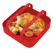 New Air Fryer Silicone Baking Pan Square Air Fryer Silicone Pot Folding Silicone Baking Pan Pad - Sunny Side Store