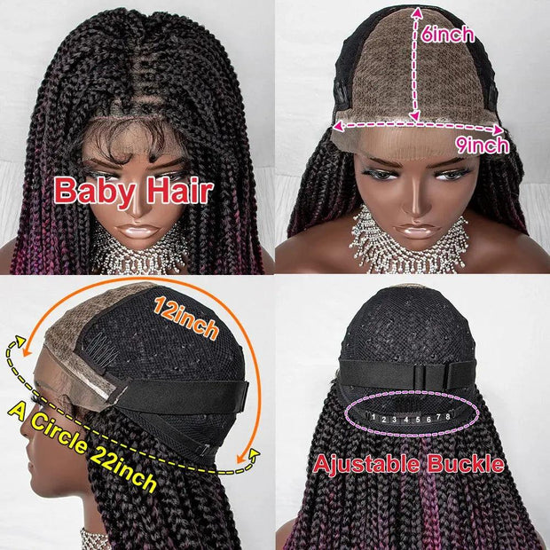 New Arrival Braided Wigs Synthetic Lace Front Wigs with Baby Hair Braid Wigs Afro for Black Women Long Straight Hair Braided Wig - Sunny Side Store