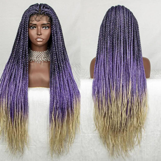 New Arrival Braided Wigs Synthetic Lace Front Wigs with Baby Hair Braid Wigs Afro for Black Women Long Straight Hair Braided Wig - Sunny Side Store