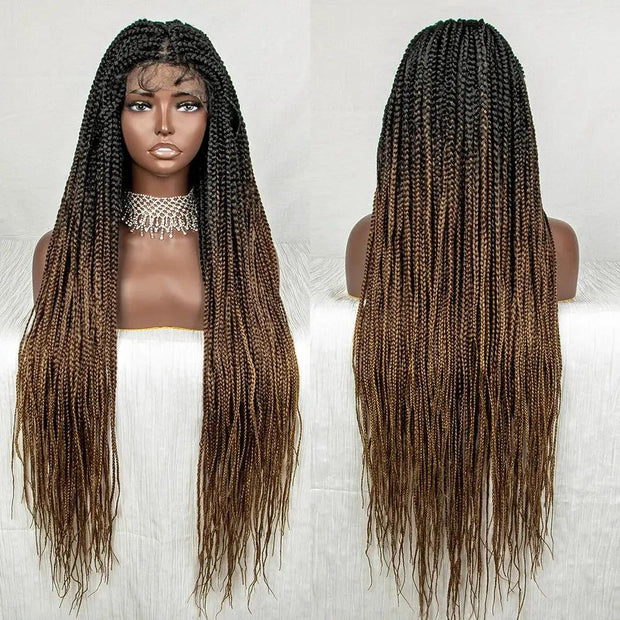 New Arrival Braided Wigs Synthetic Lace Front Wigs with Baby Hair Braid Wigs Afro for Black Women Long Straight Hair Braided Wig - Sunny Side Store